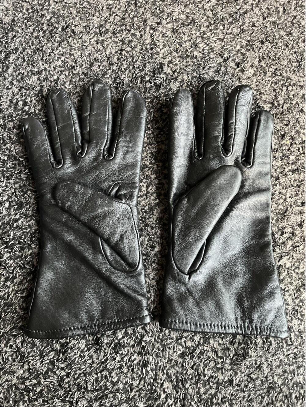 Samco Leather Gloves Mens Black Polyester Wool Blend Lined Cold Weather Size 7C